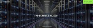 dATA CENTER CORRIDOR LINED WITH SERVER RACKS, DEMONSTRATING ITAD SERVICES IN 2025