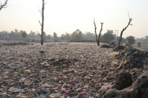 A smoggy, landfill.